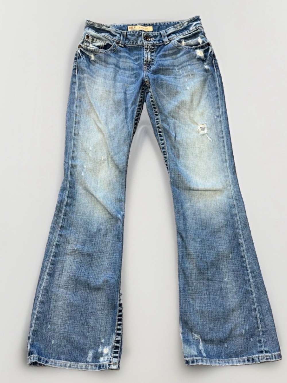 VTG BKE Culture Flared Jeans Women’s 28 Low Rise 100% Cotton Distressed Y2K